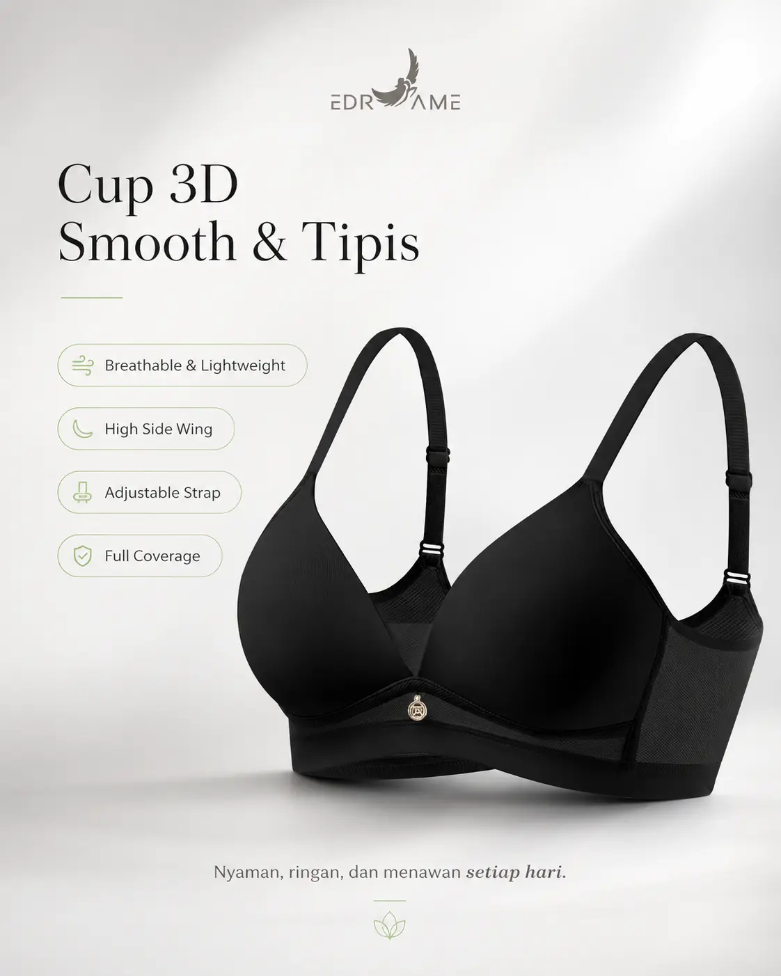 EDRAME bra push up seamless 659 dengan detail pendant