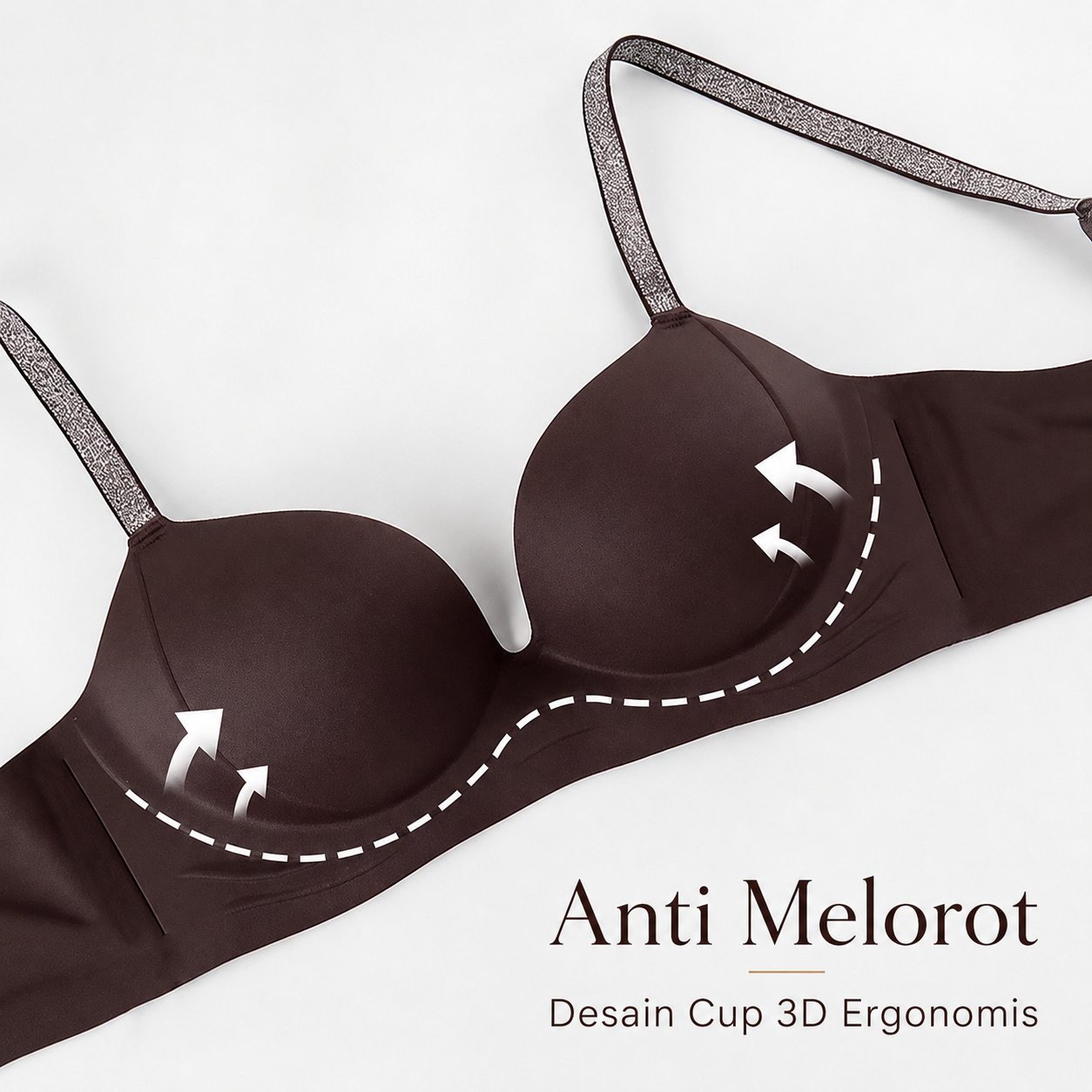 EDRAME bra push up tanpa kawat 99128 dengan cup 3D dan tali berkilau — detail 7