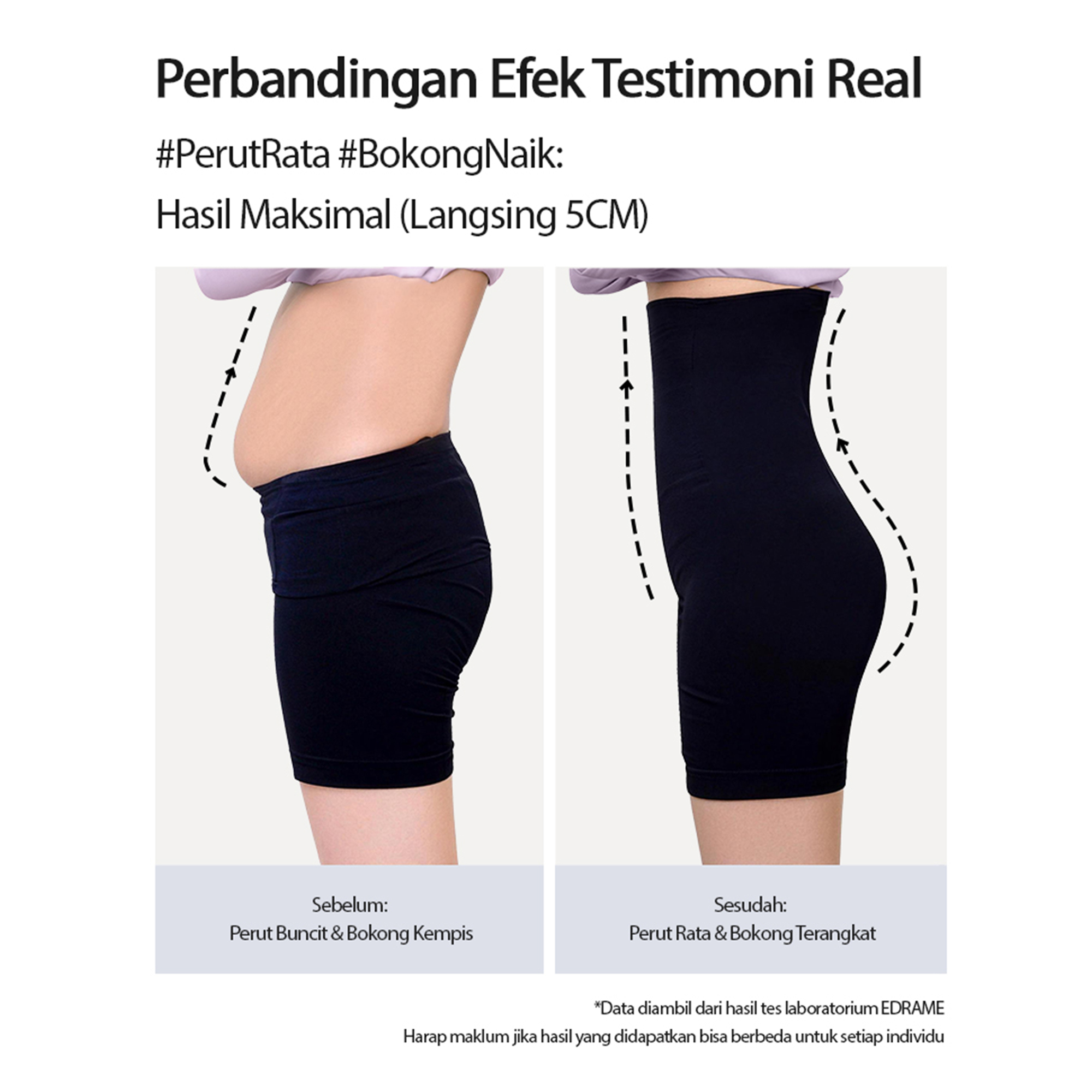 EDRAME shapewear wanita M03 celana korset high waist — detail 12